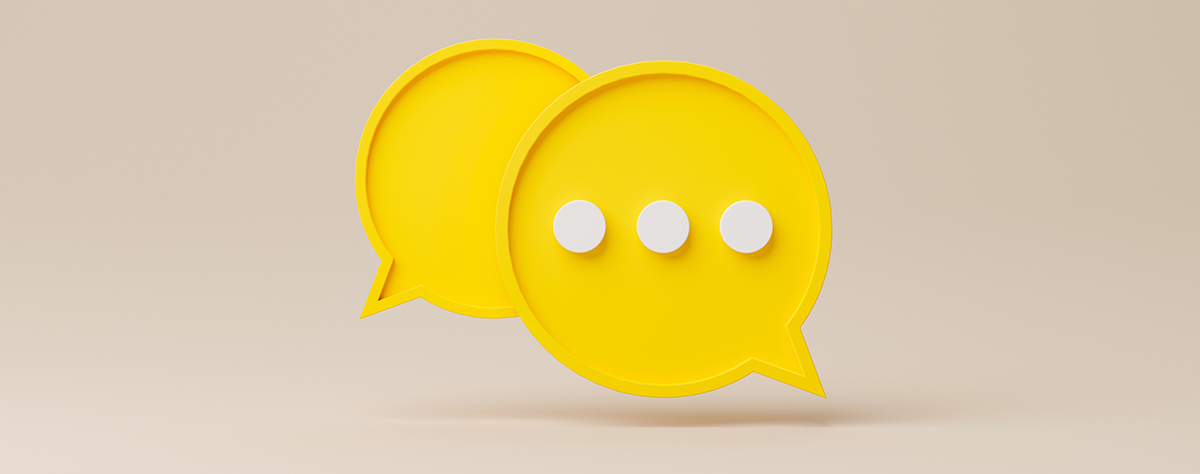two conversation bubbles